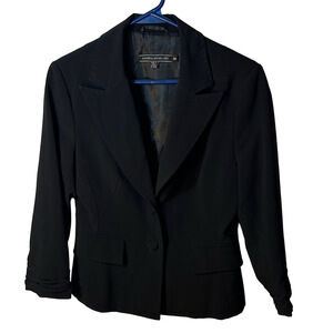 Sandra Angelozzi Women’s Blazer 36 Grey Poly/Rayon Blend Tailored Jacket